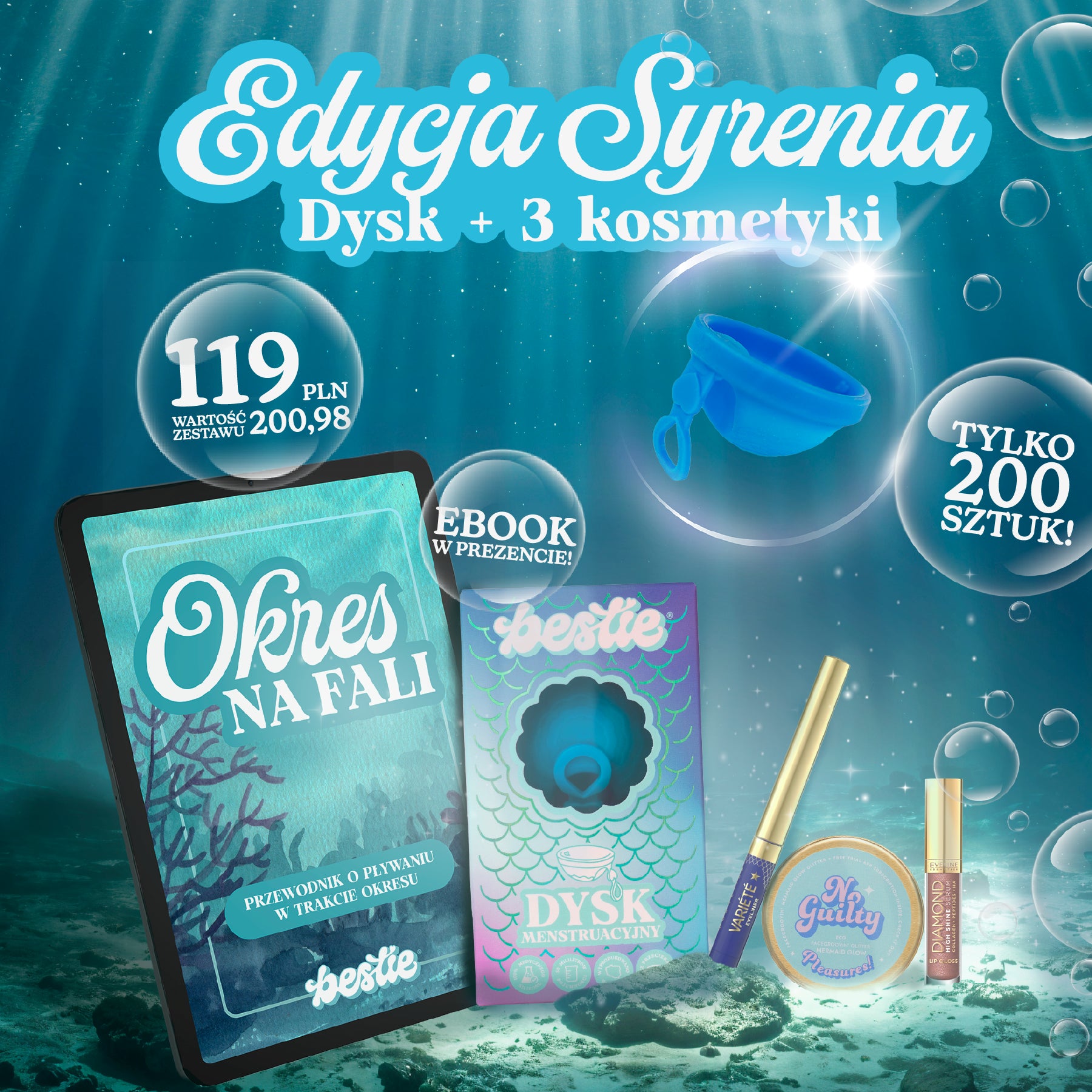 Zestaw limitowany - dysk menstruacyjny + kosmetyki